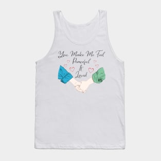 Holding hands couple, Valentine's Day Print. Tank Top